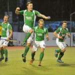 David Ames celebrates scoring 13/3/2012