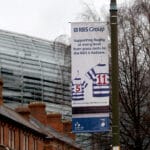 General view of RBS branding outside the Aviva Stadium 10/3/2012