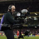 General view of RTE cameramen filming the action 14/11/2010