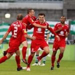 Mark Quigley celebrates scoring a goal 13/8/2012