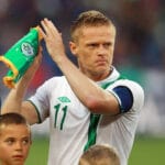 An emotional Ireland captain Damien Duff 18/6/2012