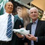 Giovanni Trapattoni with a waxwork of Jack Charlton 22/5/2010