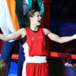 Katie Taylor celebrates winning olympic gold 9/8/2012
