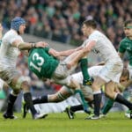 Brian O'Driscoll, James Haskell and Owen Farrell 10/2/2013 Image Credit: Inpho.ie
