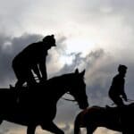 General view of horses on the gallops in Cheltenham this morning 11/3/2013