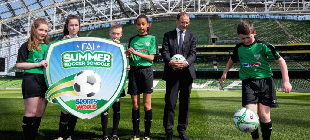 Martin O'Neill with Brian Gallagher showing off his skills 15/4/2015