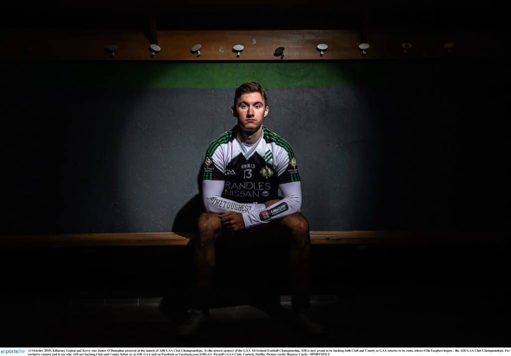 13 October 2015; Killarney Legion and Kerry star James ODonoghue pictured at the launch of AIB GAA Club Championships. As the newest sponsor of the GAA All-Ireland Football Championship, AIB is now proud to be backing both Club and County as GAA returns to its roots, where #TheToughest begins - the AIB GAA Club Championships. For exclusive content and to see why AIB are backing Club and County follow us @AIB_GAA and on Facebook at Facebook.com/AIBGAA. Parnell's GAA Club, Coolock, Dublin. Picture credit: Ramsey Cardy / SPORTSFILE
