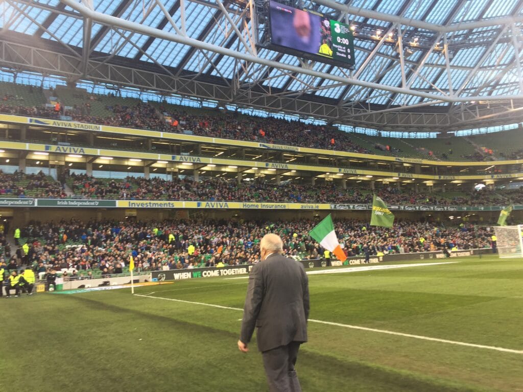 Sideline at the Aviva Stadium FAI