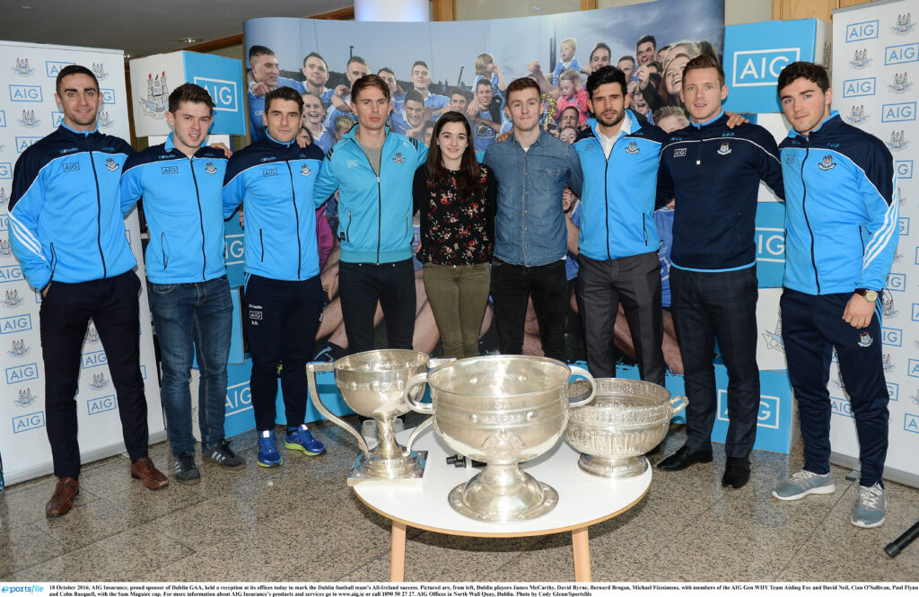 Sam Maguire and Dublin players visit AIG