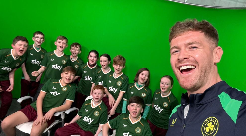 Nathan Collins Surprises Leixlip Students During Sky Up Academy Visit
