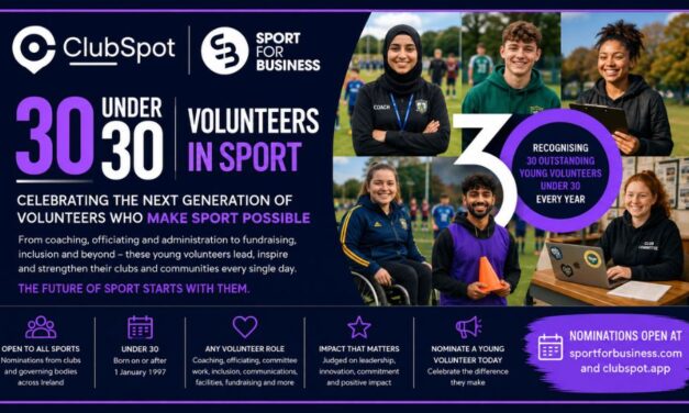 ClubSpot Sport for Business 30 Under 30 Young Volunteers in Sport Launches Today